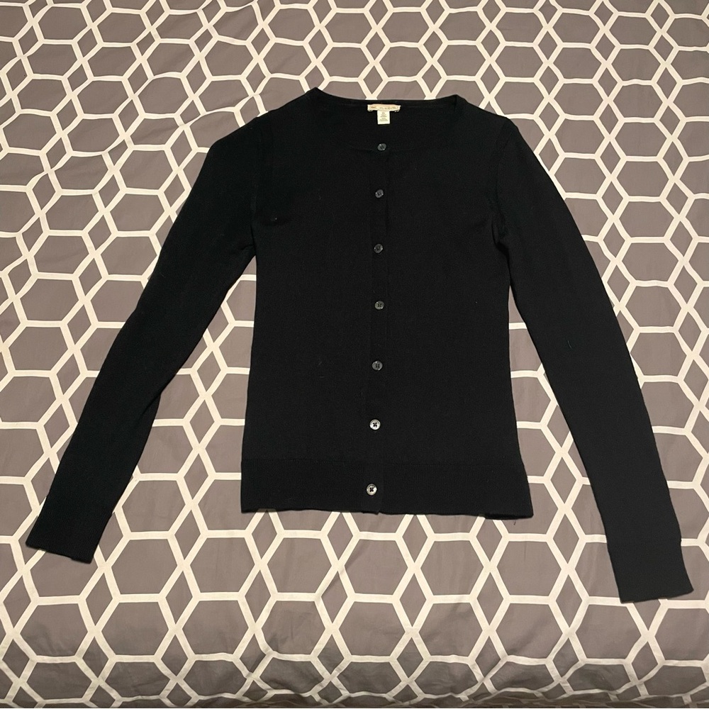 GAP XS Black 100% Extra Fine Merino Wool Button Down Cardigan